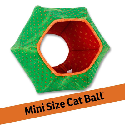 The mini-size Cat Ball® is a smaller version of our hexagonal cat bed, kittens will play in the bed and then sleep inside.  Fits cats to about 9 pounds, made in the USA. 