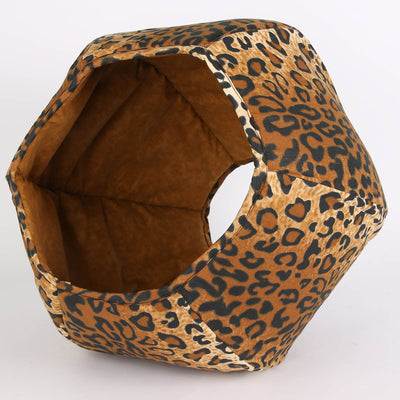 Coordinating Cat Bed Sets - Leopard Fabric